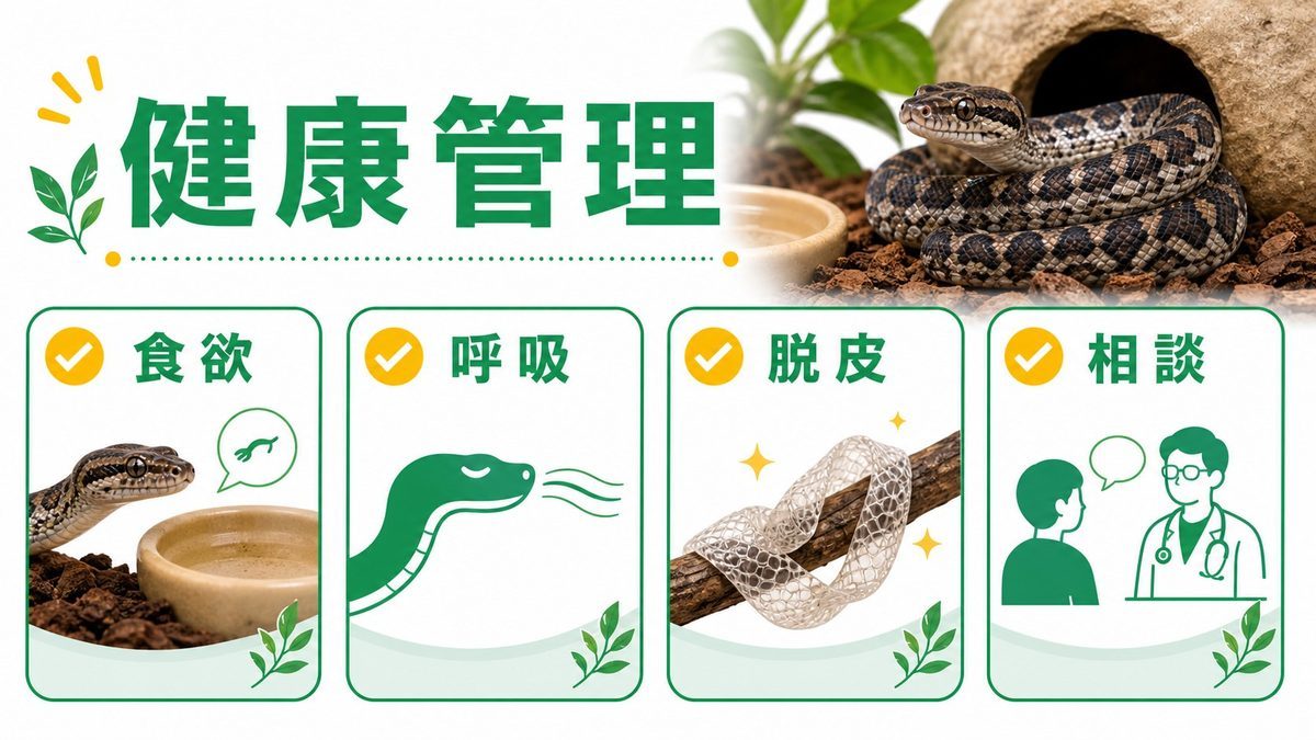 🍖 給餌と栄養｜冷凍マウスの与え方・サイズ・頻度・拒食対策の要点をまとめたカメレオン・爬虫類飼育インフォグラフィック