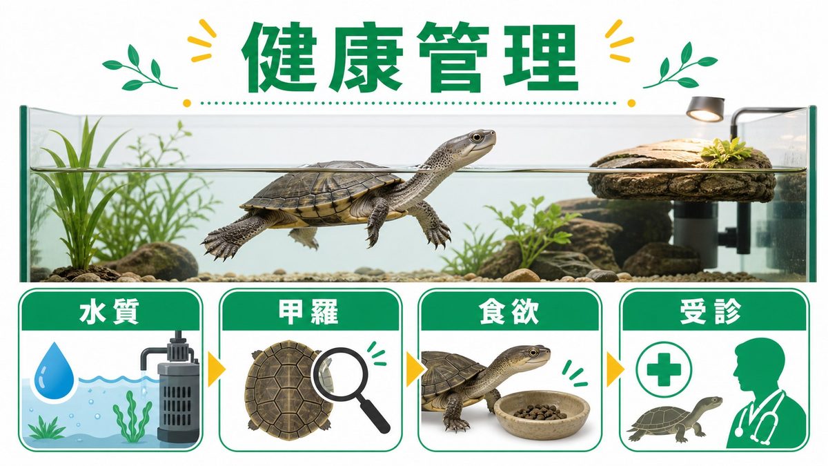 健康管理とトラブル対処の要点をまとめたカメレオン・爬虫類飼育インフォグラフィック