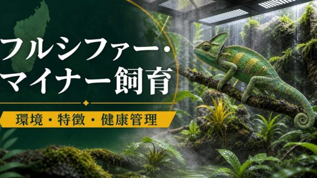 【フルシファー・マイナー】Furcifer minor の特徴・生態・飼育方法を徹底解説！マダガスカル中央部の中型カメレオンの要点を伝えるカメレオン・爬虫類記事アイキャッチ画像
