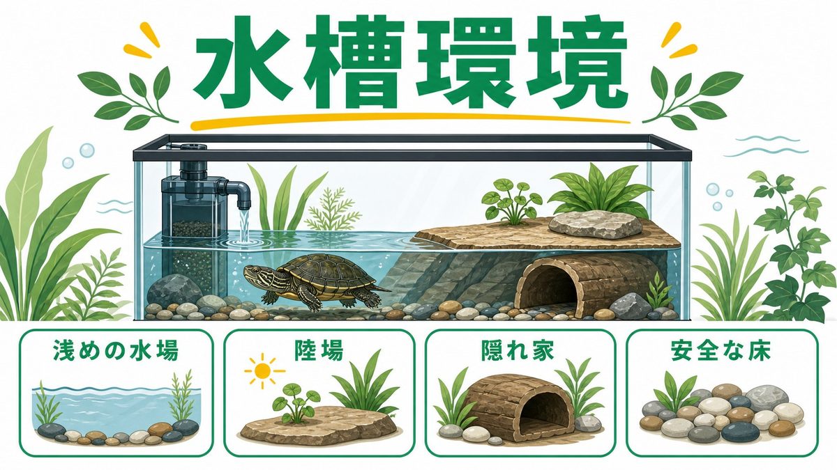 飼育水槽・設置環境の整え方の要点をまとめたカメレオン・爬虫類飼育インフォグラフィック