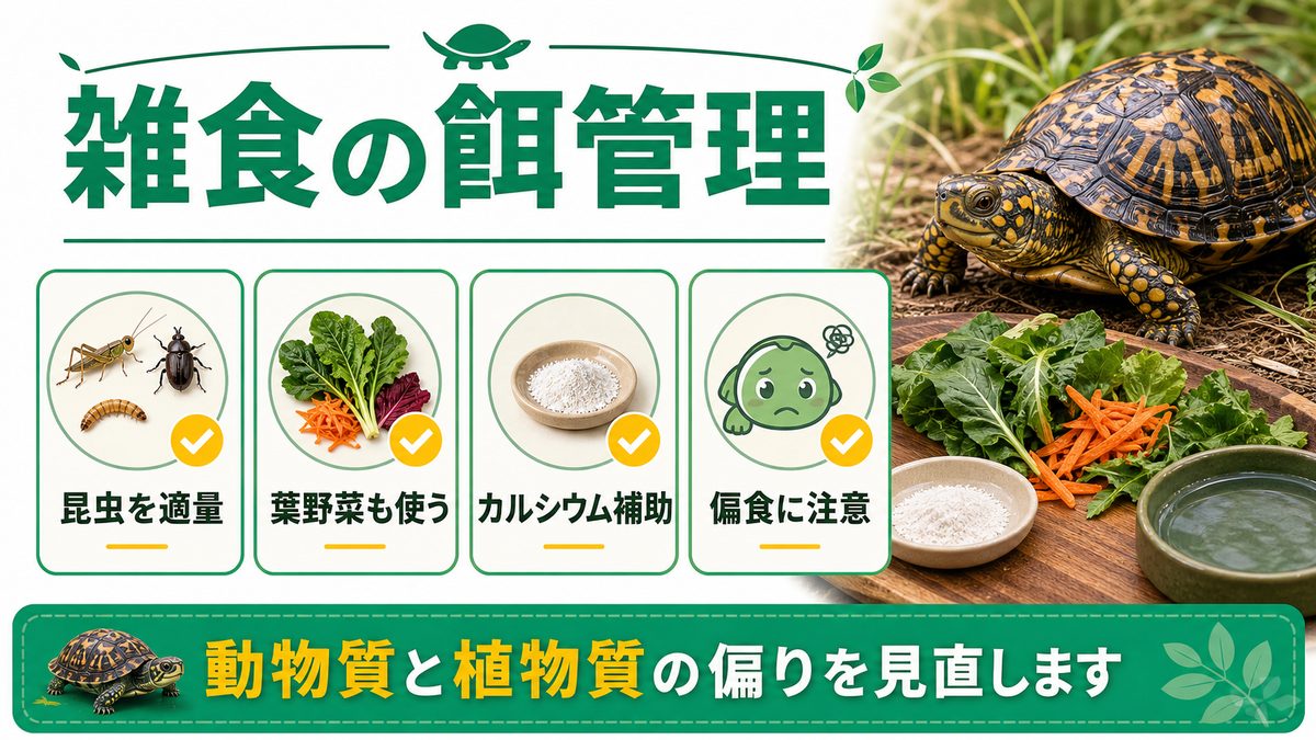 🍽️ 餌の種類と給餌方法の要点をまとめたカメレオン・爬虫類飼育インフォグラフィック