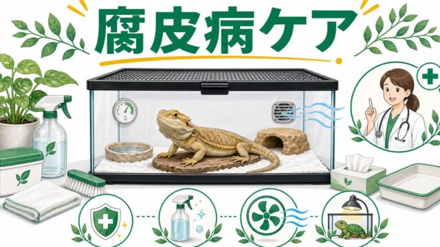 爬虫類のスケールロット（腐皮病）完全ガイド！原因・症状・応急処置・再発予防の要点を伝えるカメレオン・爬虫類記事アイキャッチ画像