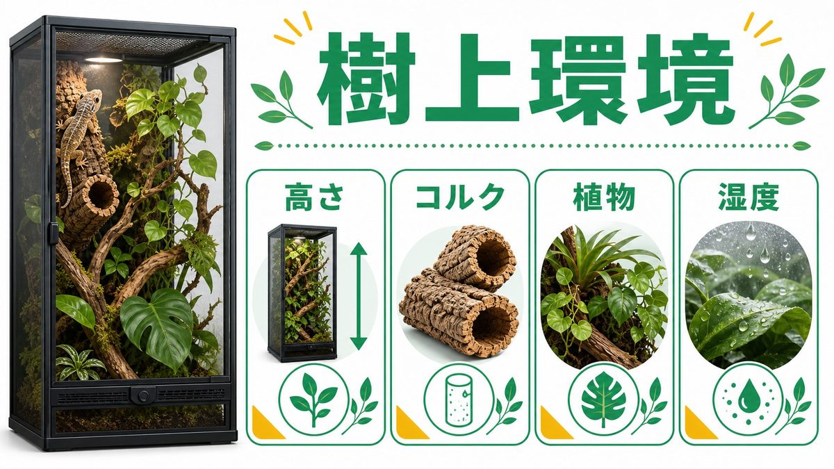 代表種の紹介と比較の要点をまとめたカメレオン・爬虫類飼育インフォグラフィック