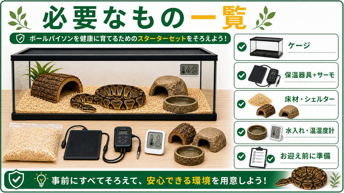 飼育に必要なもの一式と初期費用の目安の要点をまとめたカメレオン・爬虫類飼育インフォグラフィック