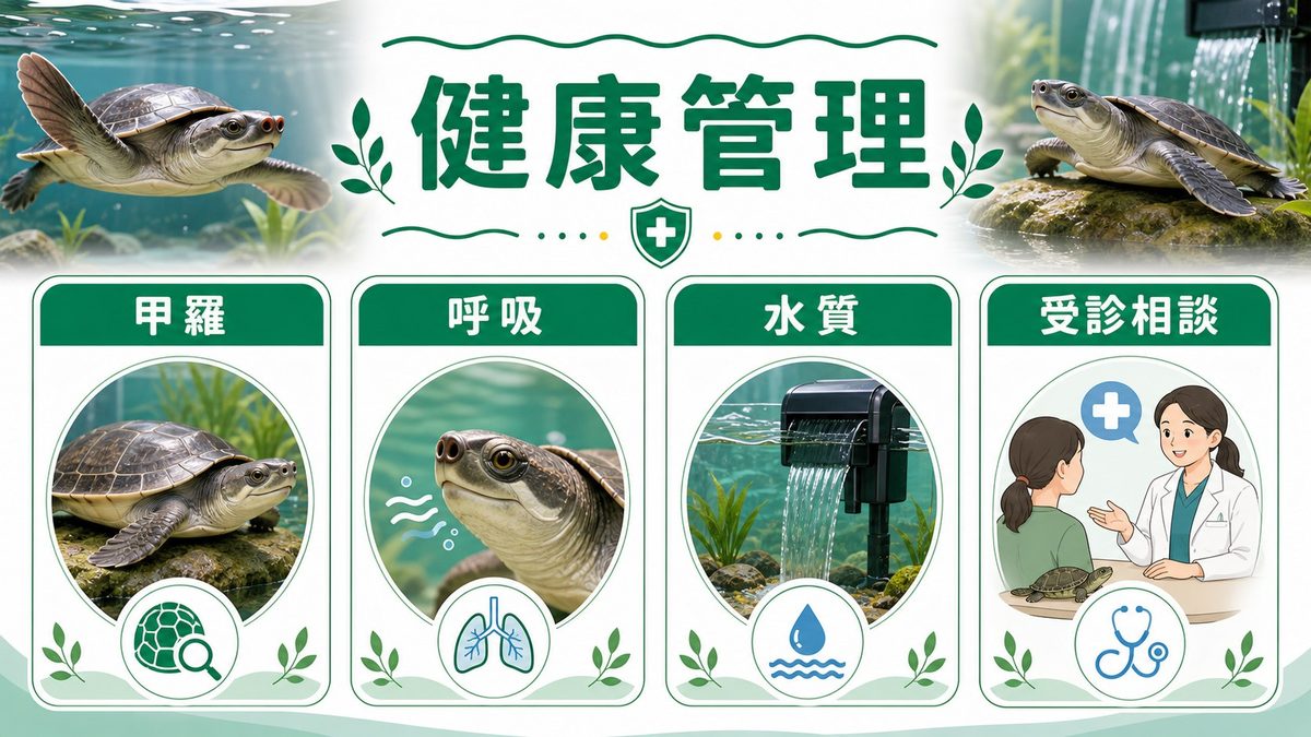 健康管理｜甲羅軟化・呼吸器疾患・CITES II🏥の要点をまとめたカメレオン・爬虫類飼育インフォグラフィック