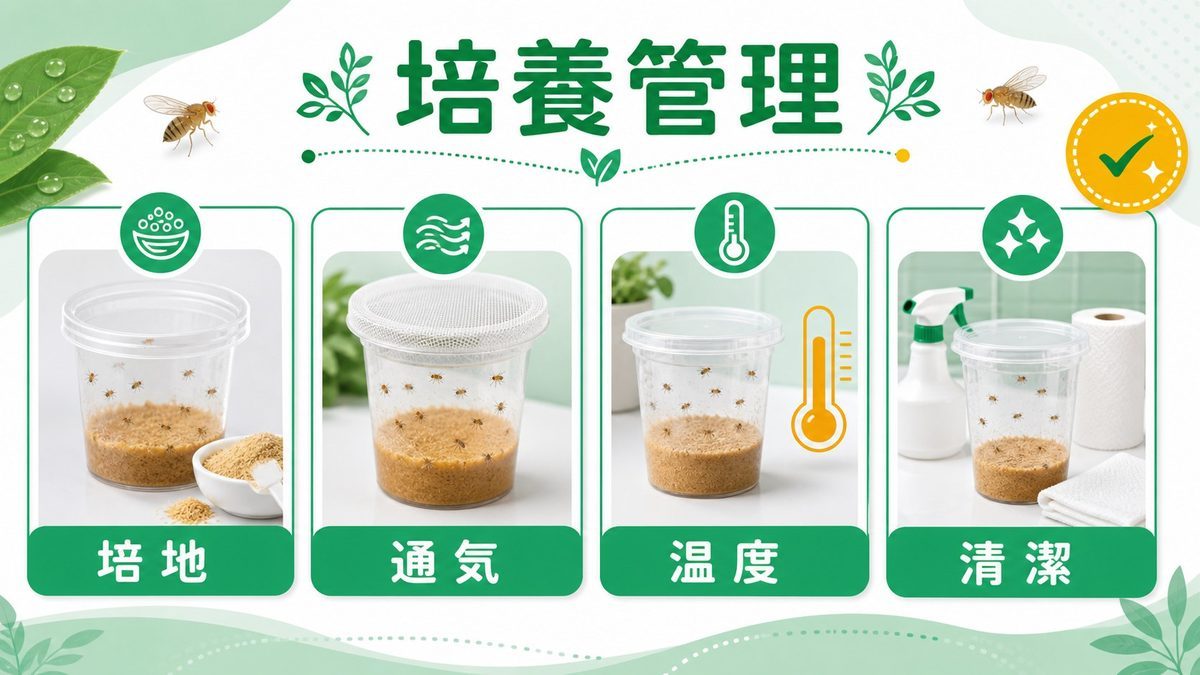 自家培養の完全手順｜培地づくり〜世代管理までの要点をまとめたカメレオン・爬虫類飼育インフォグラフィック