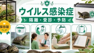 爬虫類のイリドウイルス・ラナウイルス感染症完全ガイド｜症状・感染経路・診断・治療・予防策を徹底解説の要点を伝えるカメレオン・爬虫類記事アイキャッチ画像