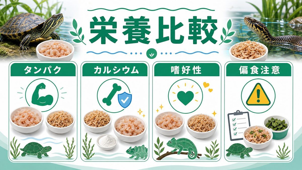 栄養成分と他の餌との比較📊の要点をまとめたカメレオン・爬虫類飼育インフォグラフィック