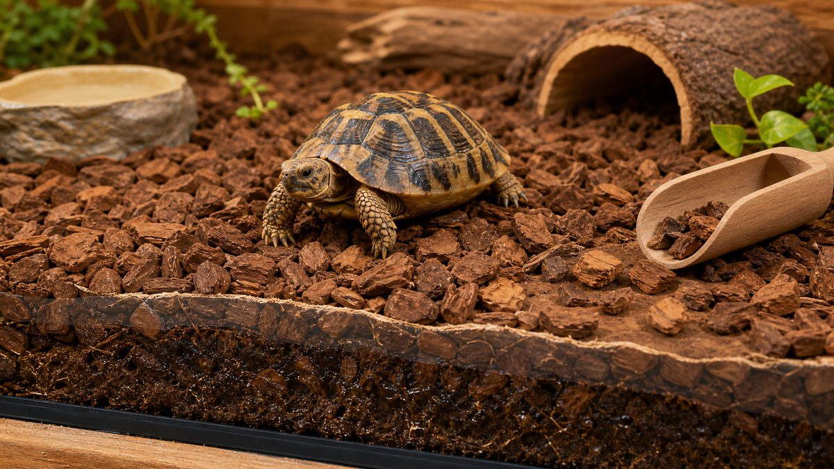 中間タイプの万能選手|バークチップの要点をまとめたカメレオン・爬虫類飼育インフォグラフィック