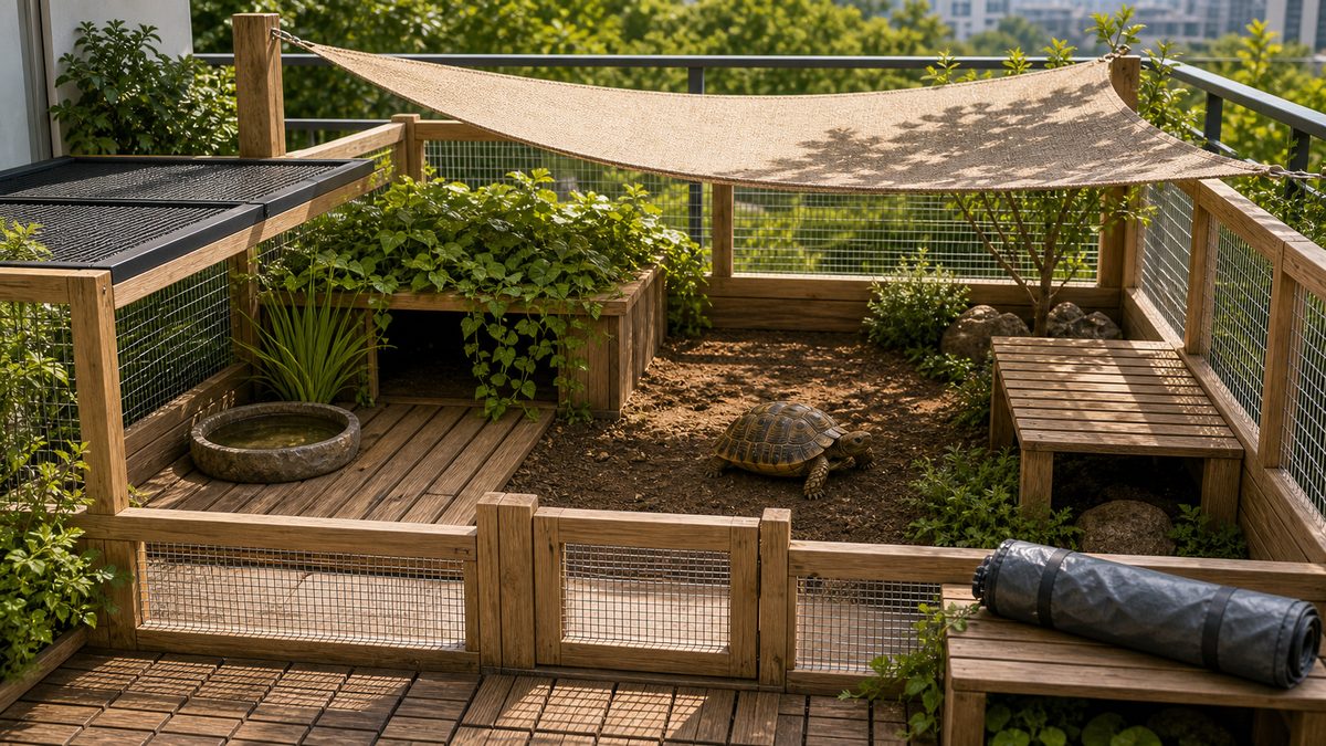 屋外・ベランダ飼育の安全設計|夏の三大リスクを潰すの要点をまとめたカメレオン・爬虫類飼育インフォグラフィック