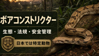 ボアコンストリクターの生態・法規・安全管理と日本での特定動物指定を示すIMAGE2アイキャッチ