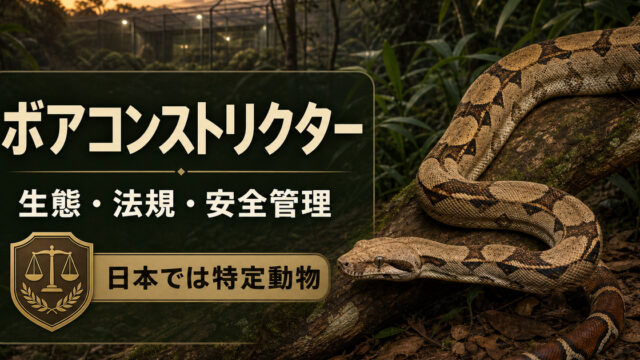 ボアコンストリクターの生態・法規・安全管理と日本での特定動物指定を示すIMAGE2アイキャッチ