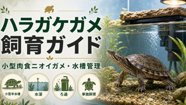 ハラガケガメ（Claudius angustatus）飼育完全ガイド｜気が強い小型肉食ニオイガメの特徴・水槽・餌の要点を伝えるカメレオン・爬虫類記事アイキャッチ画像