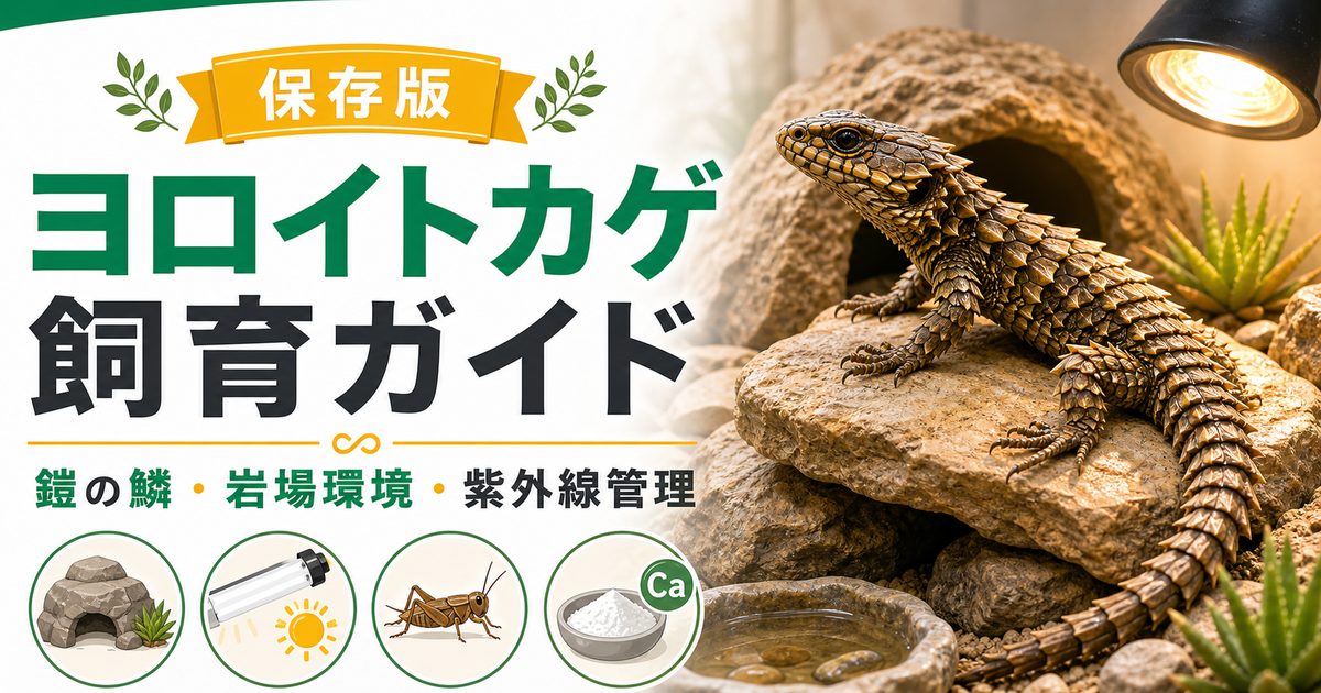 ヨロイトカゲ（Cordylus）飼育完全ガイド｜鎧の鱗を持つ岩場のトカゲの特徴・ケージ・餌の要点を伝えるカメレオン・爬虫類記事アイキャッチ画像
