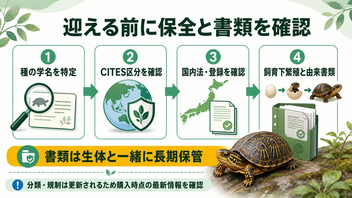 クオラ属を迎える前の学名・CITES・国内法・由来書類の確認手順