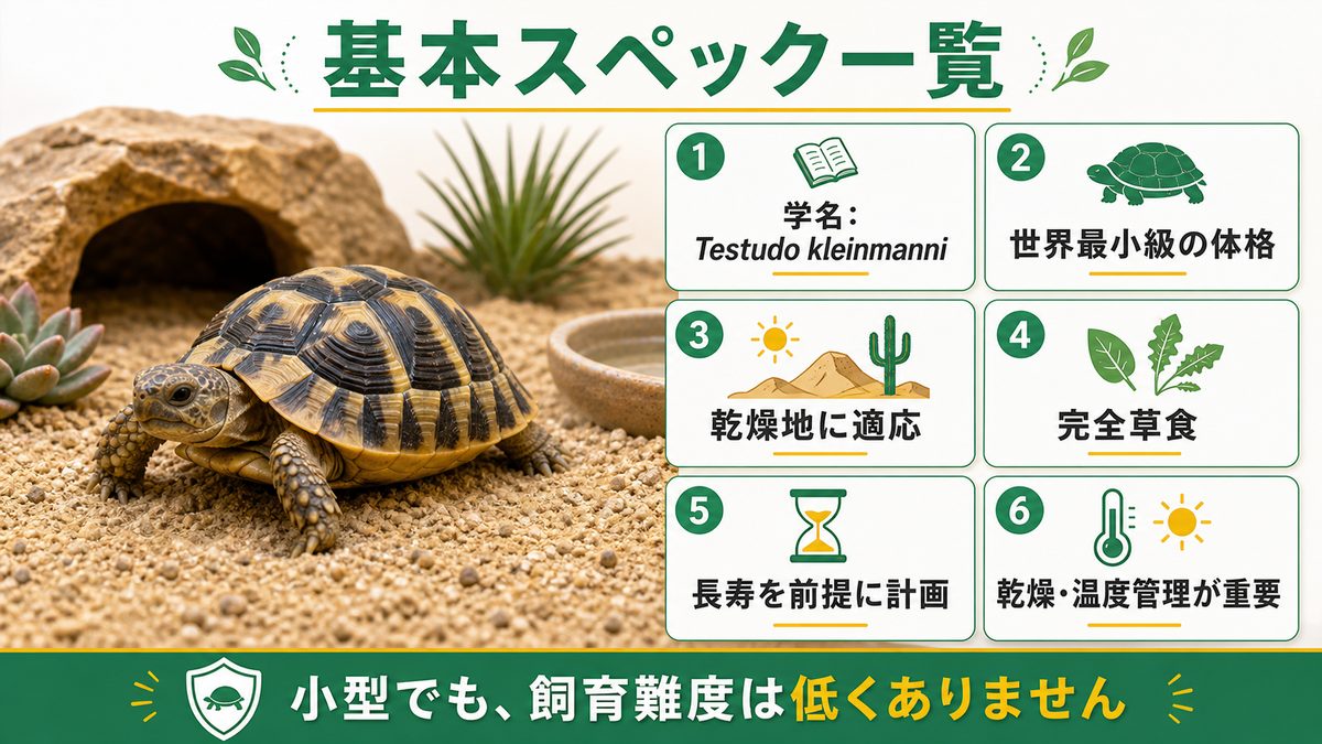 基本スペック一覧の要点をまとめたカメレオン・爬虫類飼育インフォグラフィック