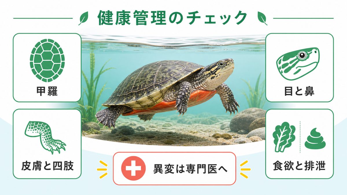 健康管理とよくある病気の要点をまとめたカメレオン・爬虫類飼育インフォグラフィック