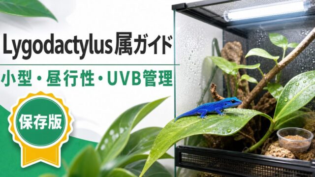 リゴダクティルス属（Lygodactylus）完全ガイド｜エレクトリックブルーゲッコー等ドワーフゲッコーの種類・特徴・飼育法を属レベルで解説の要点を伝えるカメレオン・爬虫類記事アイキャッチ画像