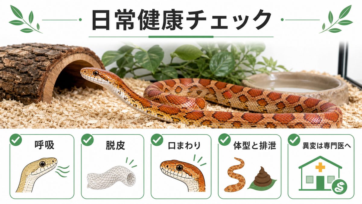 健康管理とよくある病気の要点をまとめたカメレオン・爬虫類飼育インフォグラフィック