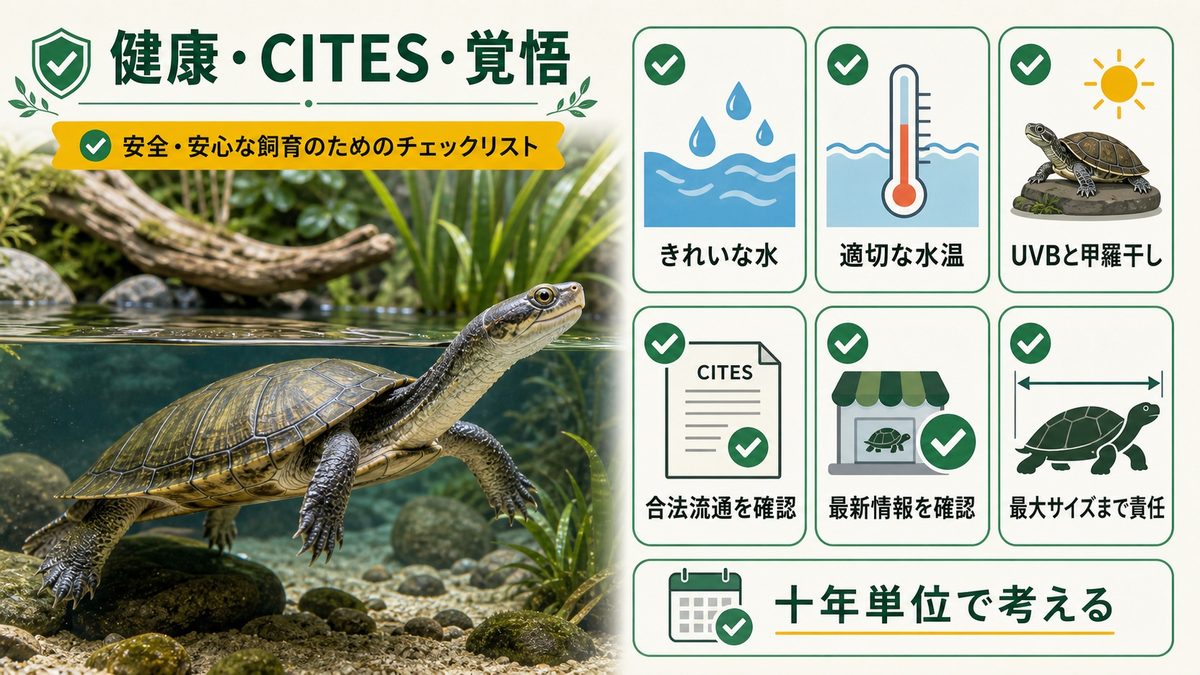 健康・CITES・迎える前の覚悟の要点をまとめたカメレオン・爬虫類飼育インフォグラフィック