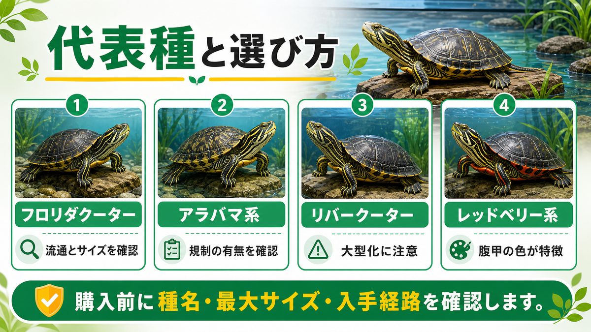 代表種の紹介と比較の要点をまとめたカメレオン・爬虫類飼育インフォグラフィック