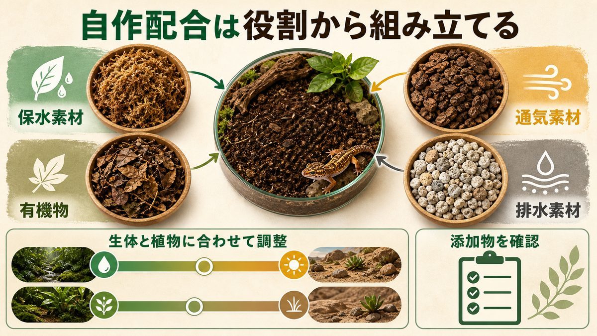 自作用土を保水・通気・有機物・排水の4機能から組み立てる判断図