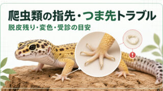 爬虫類の指先・つま先トラブルと早期発見を示すIMAGE2アイキャッチ
