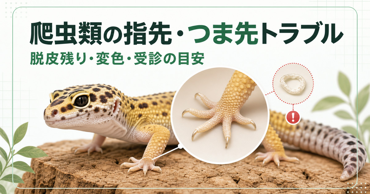 爬虫類の指先・つま先トラブルと早期発見を示すIMAGE2アイキャッチ