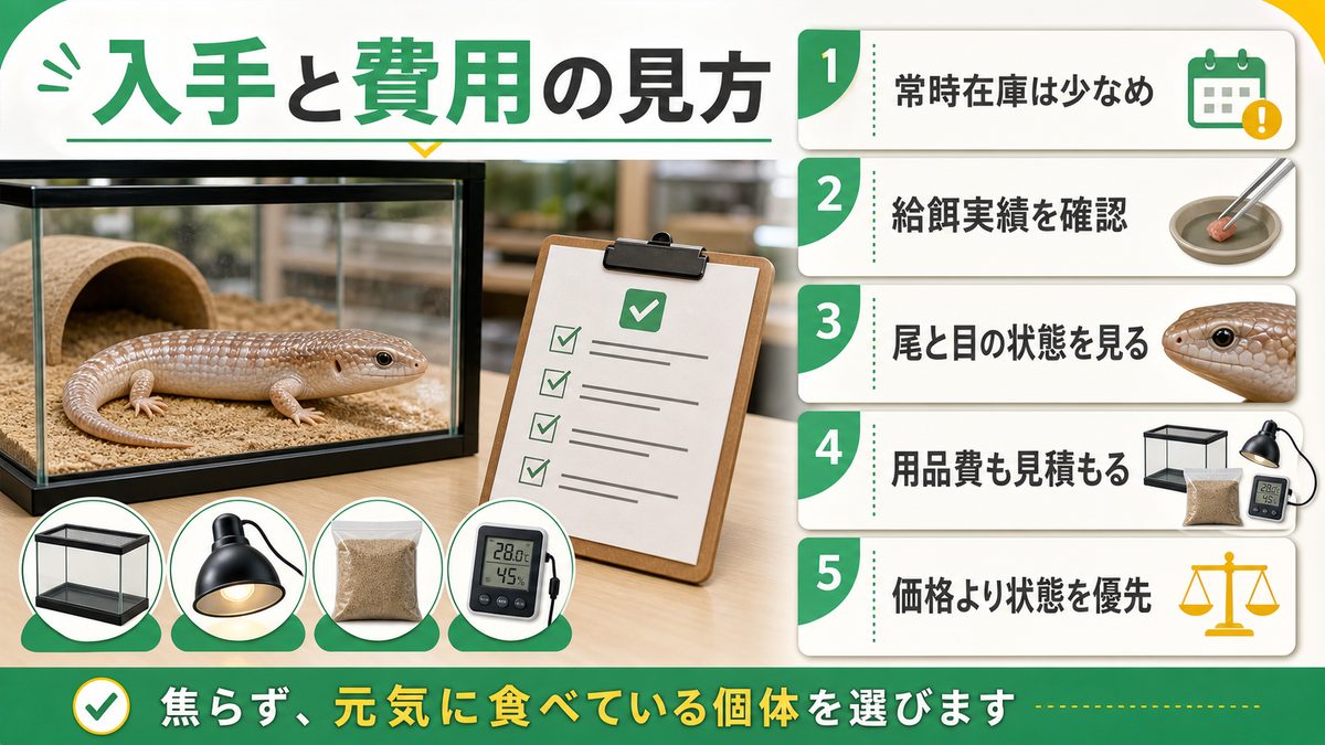 日本での入手と価格の要点をまとめたカメレオン・爬虫類飼育インフォグラフィック