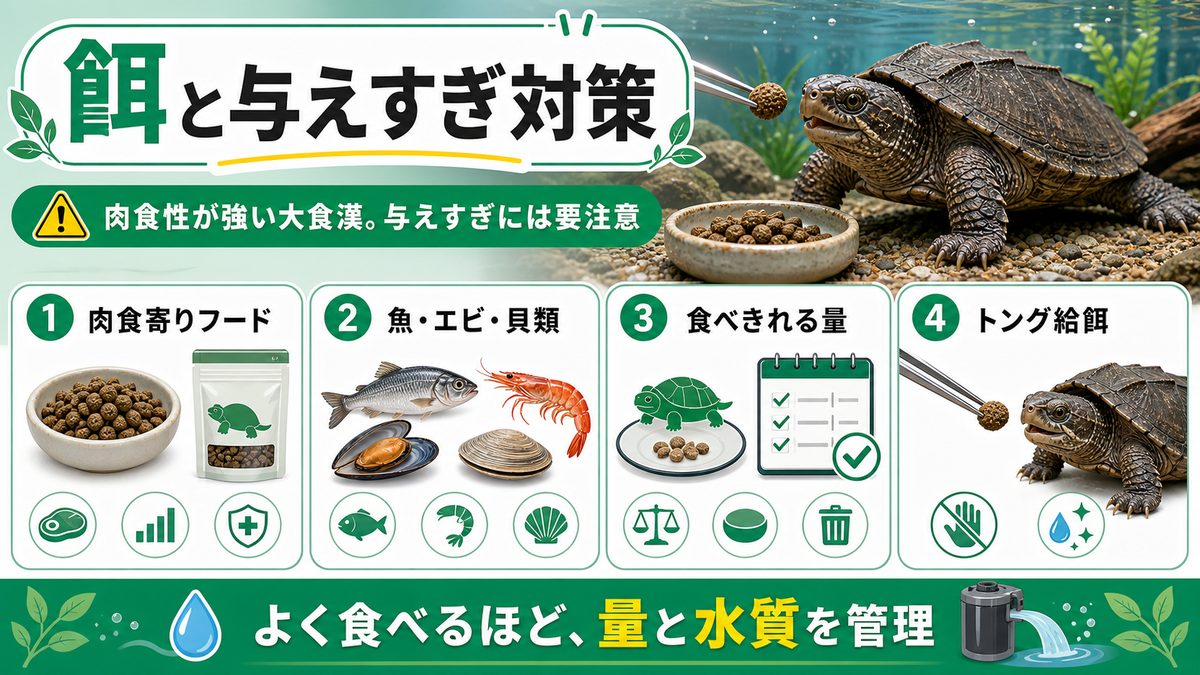 餌｜肉食性が強い大食漢。与えすぎには要注意の要点をまとめたカメレオン・爬虫類飼育インフォグラフィック