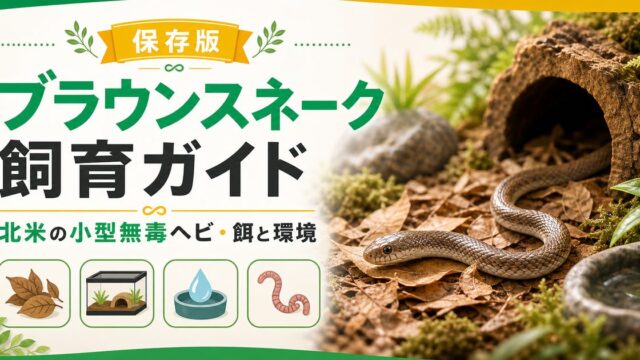 ブラウンスネーク（Storeria）飼育完全ガイド｜北米の小型無毒蛇の特徴・餌・飼育を徹底解説の要点を伝えるカメレオン・爬虫類記事アイキャッチ画像
