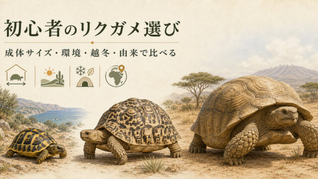 ヘルマン・ヒョウモン・ケヅメリクガメを成体サイズや越冬条件で比較する初心者向け選び方画像
