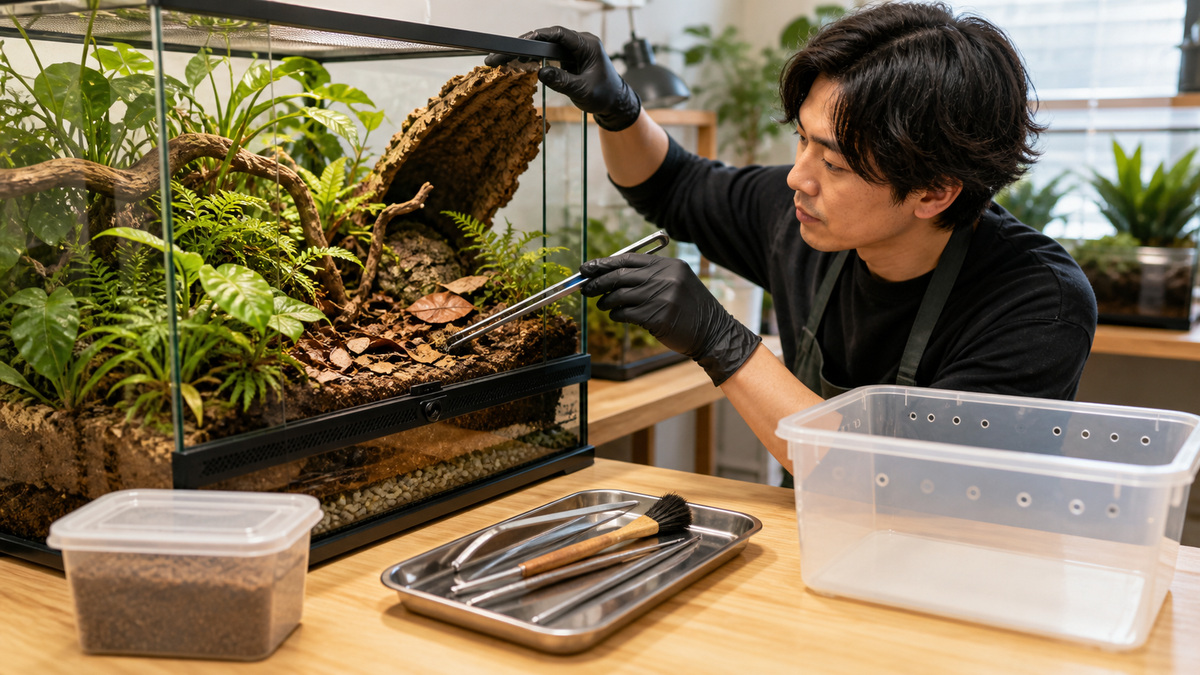 落ち葉・根・清掃生物・排水を点検し部分清掃するバイオアクティブの保守