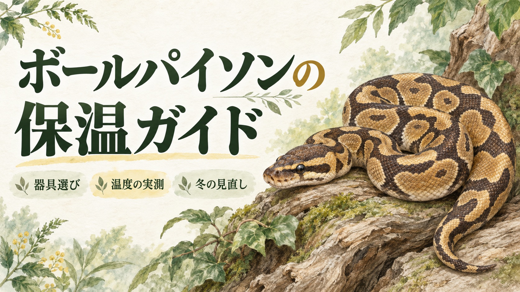 ボールパイソンの保温・温度管理完全ガイド！パネルヒーター・暖突